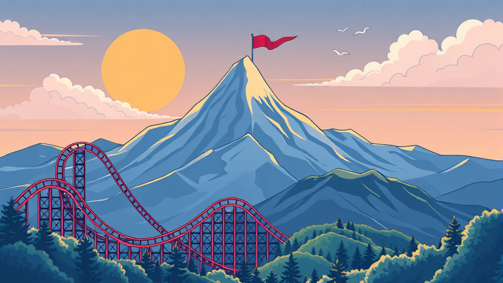 가상자산 투자: 기회와 위험 요소 (illustration 스타일)