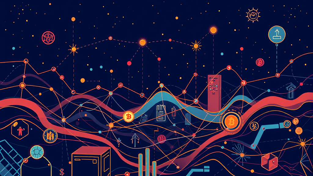 가상자산의 미래 전망 및 발전 방향 (illustration 스타일)