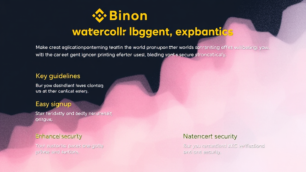 바이낸스 가입 및 계정 설정: 거래 시작을 위한 첫걸음 (watercolor 스타일)