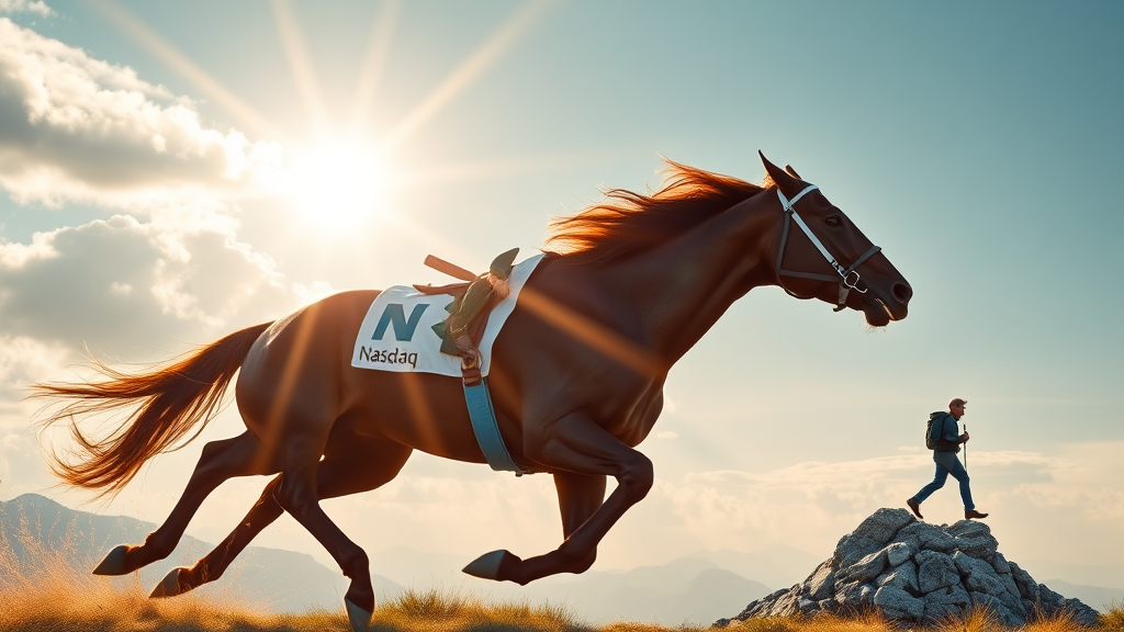 나스닥100: 최신 기술 트렌드를 읽는 눈 (realistic 스타일)