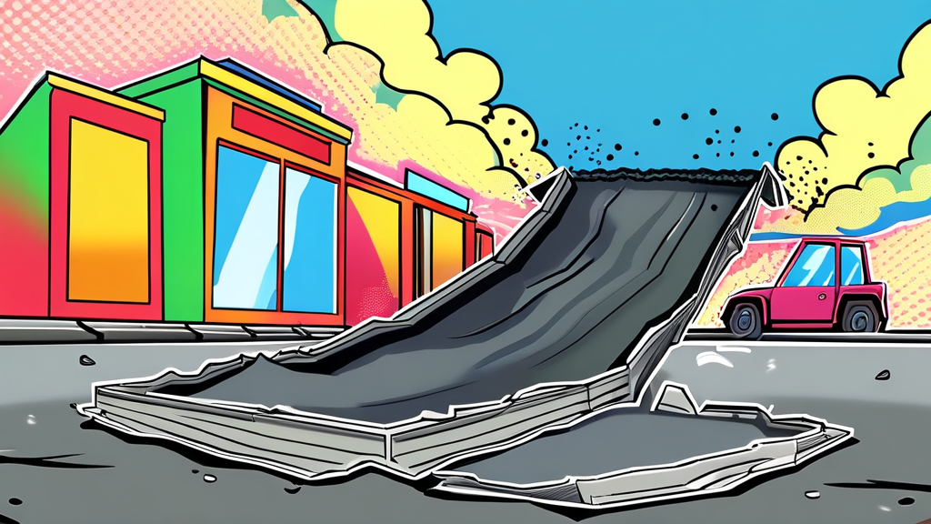 선물 시장의 대규모 공매도와 실물 시장 괴리 (cartoon 스타일)